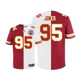 Wholesale Cheap Nike Chiefs #95 Chris Jones Red/White Men\'s Stitched NFL Elite Split Jersey