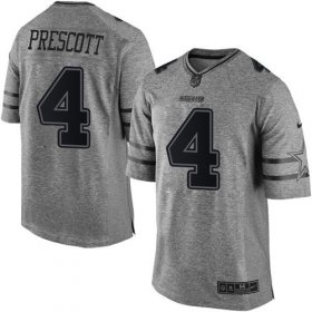 Wholesale Cheap Nike Cowboys #4 Dak Prescott Gray Men\'s Stitched NFL Limited Gridiron Gray Jersey