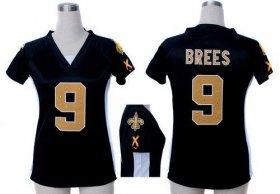 Wholesale Cheap Nike Saints #9 Drew Brees Black Team Color Draft Him Name & Number Top Women\'s Stitched NFL Elite Jersey
