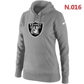 Wholesale Cheap Women\'s Las Vegas Raiders Logo Pullover Hoodie Grey