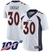 Wholesale Cheap Nike Broncos #30 Phillip Lindsay White Men's Stitched NFL 100th Season Vapor Limited Jersey
