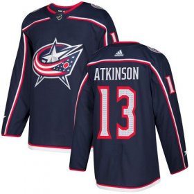 Wholesale Cheap Adidas Blue Jackets #13 Cam Atkinson Navy Blue Home Authentic Stitched NHL Jersey