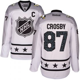 Wholesale Cheap Penguins #87 Sidney Crosby White 2017 All-Star Metropolitan Division Women\'s Stitched NHL Jersey