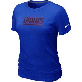Wholesale Cheap Women\'s Nike New York Giants Authentic Logo T-Shirt Blue