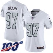 Wholesale Cheap Nike Raiders #97 Maliek Collins White Women's Stitched NFL Limited Rush 100th Season Jersey