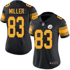 Wholesale Cheap Nike Steelers #83 Heath Miller Black Women\'s Stitched NFL Limited Rush Jersey