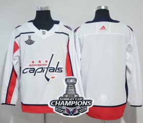Wholesale Cheap Adidas Capitals Blank White Road Authentic Stanley Cup Final Champions Stitched NHL Jersey