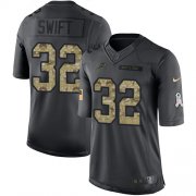Wholesale Cheap Nike Lions #32 D'Andre Swift Black Men's Stitched NFL Limited 2016 Salute to Service Jersey