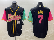 Cheap Mens San Diego Padres #7 Ha Seong Kim Black NEW 2023 City Connect Cool Base Stitched Jersey