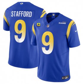 Wholesale Cheap Men\'s Los Angeles Rams #9 Matthew Stafford Blue 2023 F.U.S.E. With 4-Star C Patch Vapor Untouchable Limited Football Stitched Jersey