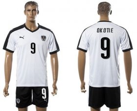 Wholesale Cheap Austria #9 Okotie White Away Soccer Country Jersey