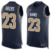 Wholesale Cheap Nike Rams #23 Cam Akers Navy Blue Team Color Men's Stitched NFL Limited Tank Top Jersey