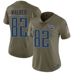 Wholesale Cheap Nike Titans #82 Delanie Walker Olive Women\'s Stitched NFL Limited 2017 Salute to Service Jersey