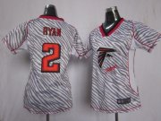 Wholesale Cheap Nike Falcons #2 Matt Ryan Zebra Women's Stitched NFL Elite Jersey