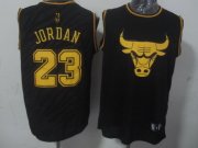 Wholesale Cheap Chicago Bulls #23 Michael Jordan Revolution 30 Swingman 2014 Black With Gold Jersey