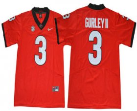 Wholesale Cheap Men\'s Georgia Bulldogs #3 Todd Gurley II Red Limited 2017 College Football Stitched Nike NCAA Jersey