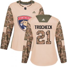 Wholesale Cheap Adidas Panthers #21 Vincent Trocheck Camo Authentic 2017 Veterans Day Women\'s Stitched NHL Jersey