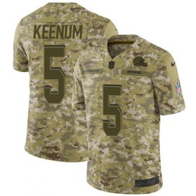 Wholesale Cheap Nike Browns #5 Case Keenum Camo Men\'s Stitched NFL Limited 2018 Salute To Service Jersey
