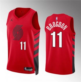 Men\'s Portland Trail Blazers #11 Malcolm Brogdon Red Statement Edition Stitched Basketball Jersey
