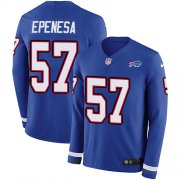 Wholesale Cheap Nike Bills #57 A.J. Epenesas Royal Blue Team Color Youth Stitched NFL Limited Therma Long Sleeve Jersey