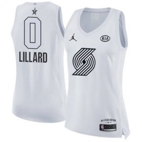 Wholesale Cheap Nike Portland Trail Blazers #0 Damian Lillard White Women\'s NBA Jordan Swingman 2018 All-Star Game Jersey