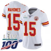 Wholesale Cheap Nike Chiefs #15 Patrick Mahomes White Super Bowl LIV 2020 Women's Stitched NFL 100th Season Vapor Untouchable Limited Jersey
