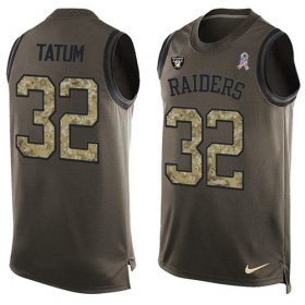Wholesale Cheap Nike Raiders #32 Jack Tatum Green Men\'s Stitched NFL Limited Salute To Service Tank Top Jersey