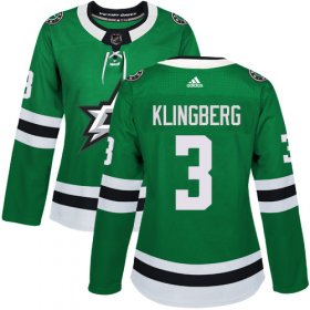 Wholesale Cheap Adidas Stars #3 John Klingberg Green Home Authentic Women\'s Stitched NHL Jersey