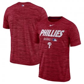 Wholesale Cheap Philadelphia Phillies Nike Authentic Collection Velocity Team Issue Performance T-Shirt Red