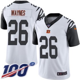 Wholesale Cheap Nike Bengals #26 Trae Waynes White Youth Stitched NFL Limited Rush 100th Season Jersey