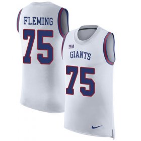 Wholesale Cheap Nike Giants #75 Cameron Fleming White Men\'s Stitched NFL Limited Rush Tank Top Jersey