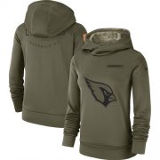 Wholesale Cheap Women's Arizona Cardinals Nike Olive Salute to Service Sideline Therma Performance Pullover Hoodie