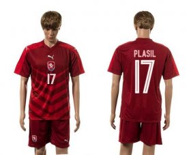Wholesale Cheap Czech #17 Plasil Red Home Soccer Country Jersey