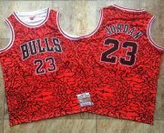 Wholesale Cheap Men's Chicago Bulls #23 Michael Jordan 1996-97 Red Split Hardwood Classics Soul AU Throwback Jersey