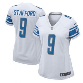 Wholesale Cheap Nike Lions #9 Matthew Stafford White Women\'s Stitched NFL Elite Jersey