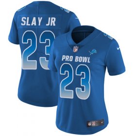Wholesale Cheap Nike Lions #23 Darius Slay Jr Royal Women\'s Stitched NFL Limited NFC 2018 Pro Bowl Jersey