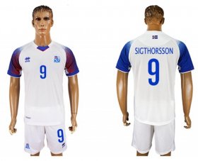 Wholesale Cheap Iceland #9 Sigthorsson Away Soccer Country Jersey