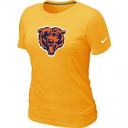 Wholesale Cheap Women's Chicago Bears Team Logo T-Shirt Yellow