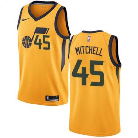 Wholesale Cheap Nike Utah Jazz #45 Donovan Mitchell Yellow NBA Swingman Statement Edition Jersey