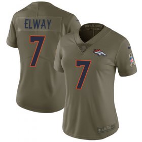 Wholesale Cheap Nike Broncos #7 John Elway Olive Women\'s Stitched NFL Limited 2017 Salute to Service Jersey