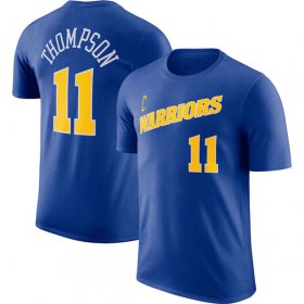 Cheap Men\'s Golden State Warriors #11 Klay Thompson Blue 2022-23 Name & Number T-Shirt