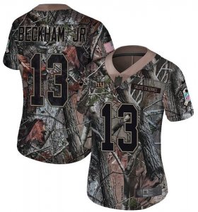 Wholesale Cheap Nike Giants #13 Odell Beckham Jr Camo Women\'s Stitched NFL Limited Rush Realtree Jersey