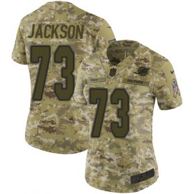 Wholesale Cheap Nike Dolphins #73 Austin Jackson Camo Women\'s Stitched NFL Limited 2018 Salute To Service Jersey