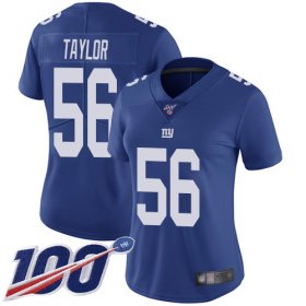 Wholesale Cheap Nike Giants #56 Lawrence Taylor Royal Blue Team Color Women\'s Stitched NFL 100th Season Vapor Limited Jersey