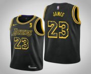 Wholesale Cheap Men's Los Angeles Lakers #23 LeBron James 2020 NBA Finals Champions City Black Jersey