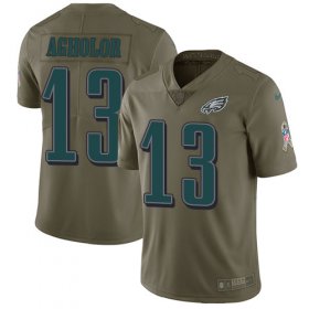Wholesale Cheap Nike Eagles #13 Nelson Agholor Olive Men\'s Stitched NFL Limited 2017 Salute To Service Jersey