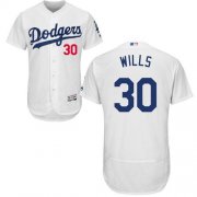 Wholesale Cheap Dodgers #30 Maury Wills White Flexbase Authentic Collection Stitched MLB Jersey
