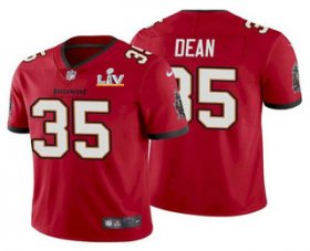 Wholesale Cheap Men\'s Tampa Bay Buccaneers #35 Jamel Dean Red 2021 Super Bowl LV Limited Stitched NFL Jersey