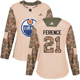 Wholesale Cheap Adidas Oilers #21 Andrew Ference Camo Authentic 2017 Veterans Day Women\'s Stitched NHL Jersey