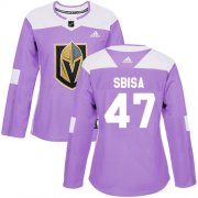 Wholesale Cheap Adidas Golden Knights #47 Luca Sbisa Purple Authentic Fights Cancer Women's Stitched NHL Jersey